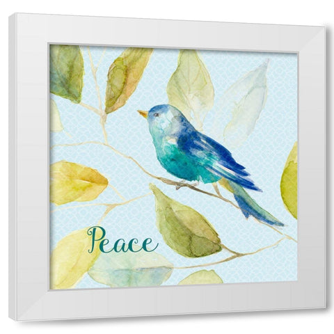 Bird Of Peace White Modern Wood Framed Art Print by Loreth, Lanie