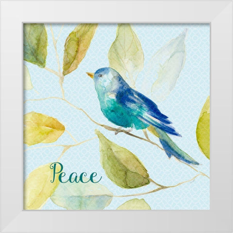 Bird Of Peace White Modern Wood Framed Art Print by Loreth, Lanie