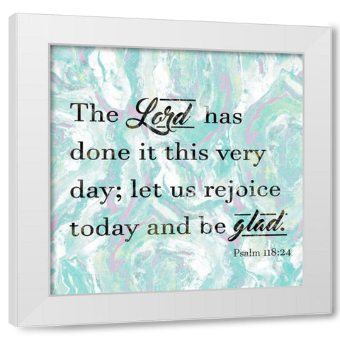 Be Glad White Modern Wood Framed Art Print by Loreth, Lanie