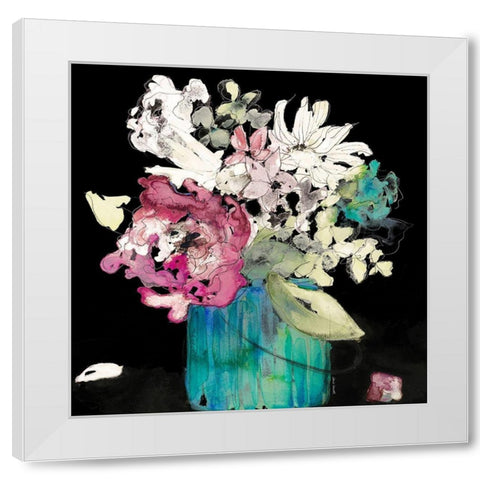 Flower Burst on Black II White Modern Wood Framed Art Print by Loreth, Lanie