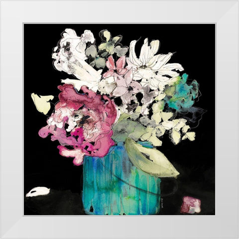 Flower Burst on Black II White Modern Wood Framed Art Print by Loreth, Lanie