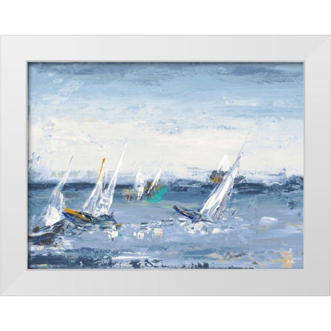 Blue Water Adventure White Modern Wood Framed Art Print by Pinto, Patricia