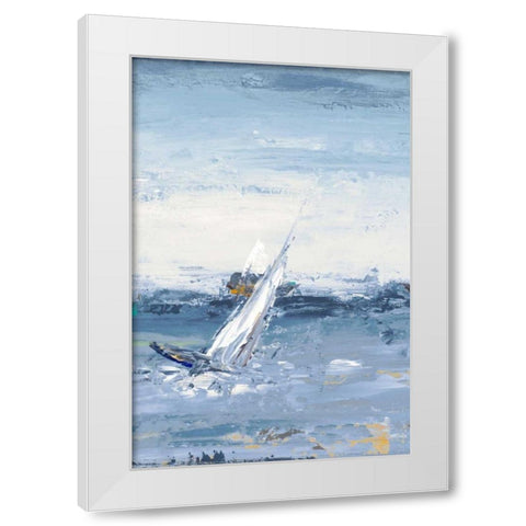 Blue Water Adventure II White Modern Wood Framed Art Print by Pinto, Patricia