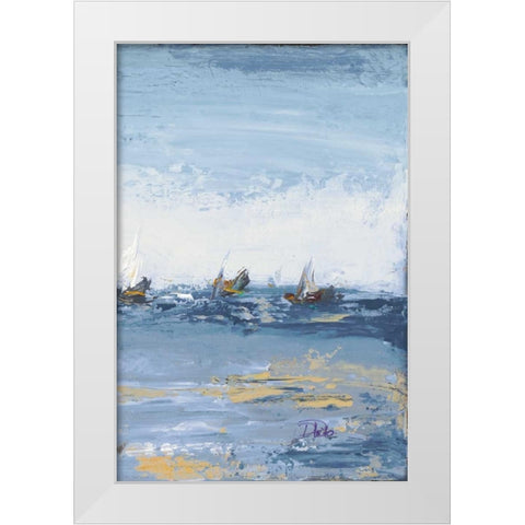 Blue Water Adventure III White Modern Wood Framed Art Print by Pinto, Patricia