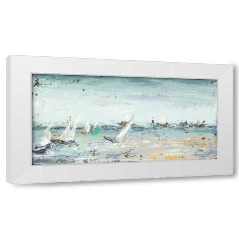 Water Adventure White Modern Wood Framed Art Print by Pinto, Patricia