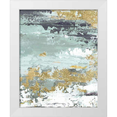 Gold Magic Vertica Abstract I White Modern Wood Framed Art Print by Pinto, Patricia