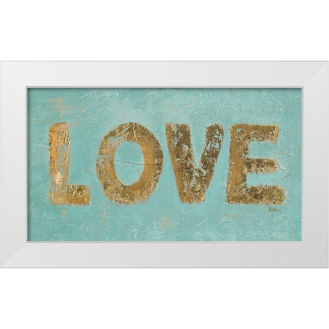 Love White Modern Wood Framed Art Print by Pinto, Patricia
