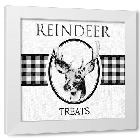 Reindeer Treats White Modern Wood Framed Art Print by Pinto, Patricia