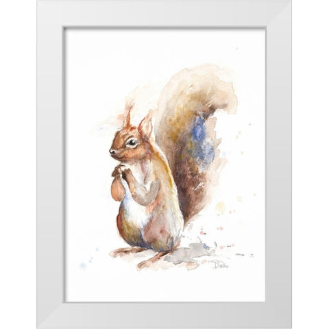 Squirrel White Modern Wood Framed Art Print by Pinto, Patricia