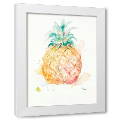 Water Pineapple White Modern Wood Framed Art Print by Pinto, Patricia