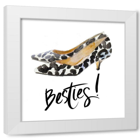 Besties! White Modern Wood Framed Art Print by Loreth, Lanie