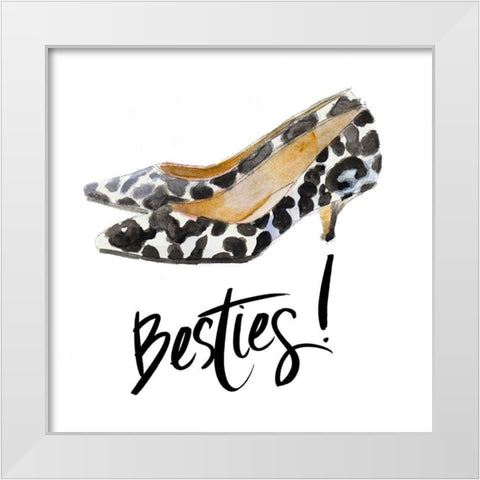 Besties! White Modern Wood Framed Art Print by Loreth, Lanie