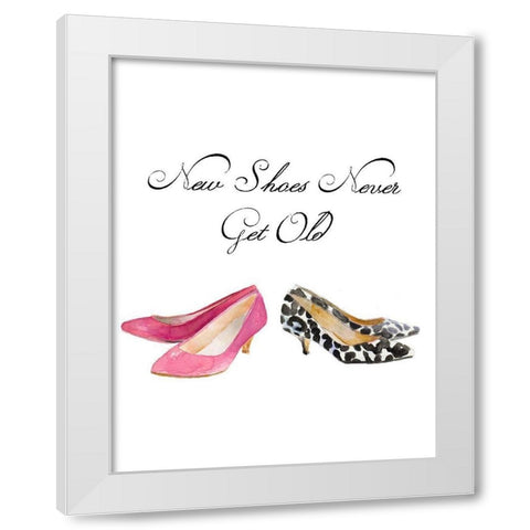 Old Shoes Never Get Old White Modern Wood Framed Art Print by Loreth, Lanie