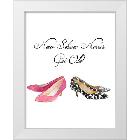 Old Shoes Never Get Old White Modern Wood Framed Art Print by Loreth, Lanie