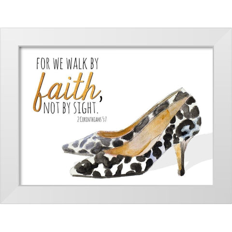 Walk by Faith White Modern Wood Framed Art Print by Loreth, Lanie