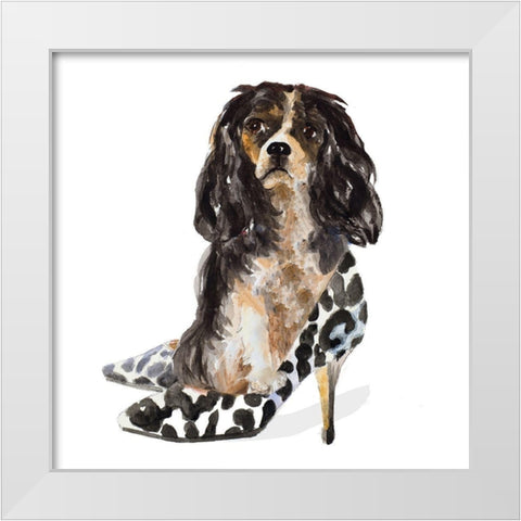 Shoe Lovers White Modern Wood Framed Art Print by Loreth, Lanie