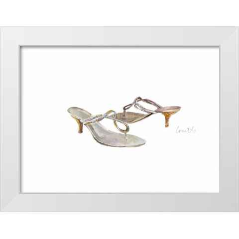 Watercolor Kitten Heels II White Modern Wood Framed Art Print by Loreth, Lanie