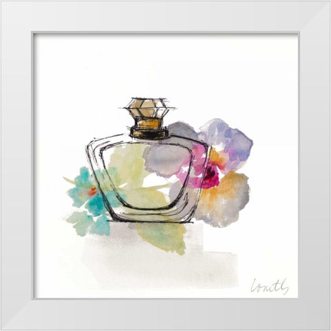 Crystal Watercolor Perfume  Square I White Modern Wood Framed Art Print by Loreth, Lanie