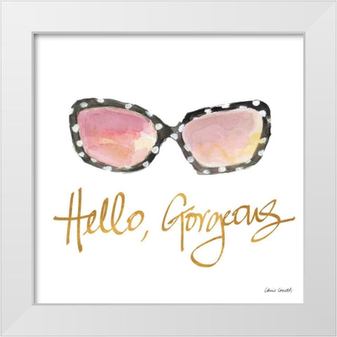 His and Her Sunglasses I White Modern Wood Framed Art Print by Loreth, Lanie