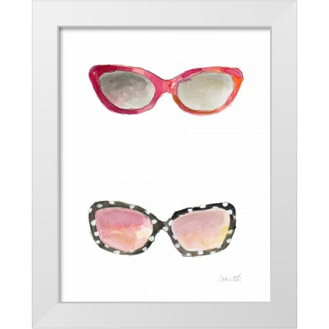 Water Color Sunglasses I White Modern Wood Framed Art Print by Loreth, Lanie