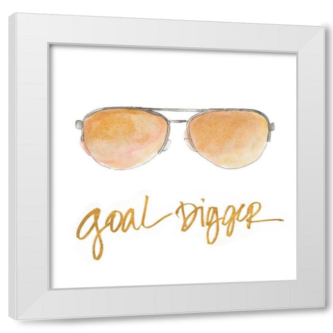 Inspired Sunglasses IV White Modern Wood Framed Art Print by Loreth, Lanie