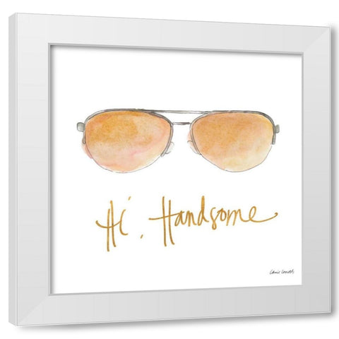 His and Her Sunglasses II White Modern Wood Framed Art Print by Loreth, Lanie