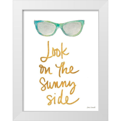 Sunny Side Shades Teal White Modern Wood Framed Art Print by Loreth, Lanie