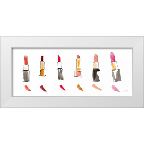 Water Color Make Up Panel I White Modern Wood Framed Art Print by Loreth, Lanie