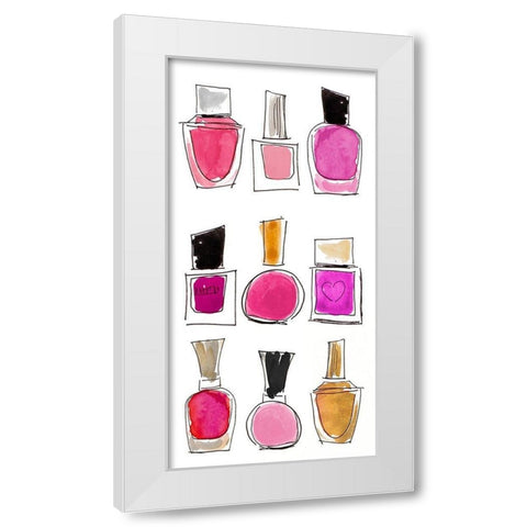 Lipsticks II White Modern Wood Framed Art Print by Loreth, Lanie