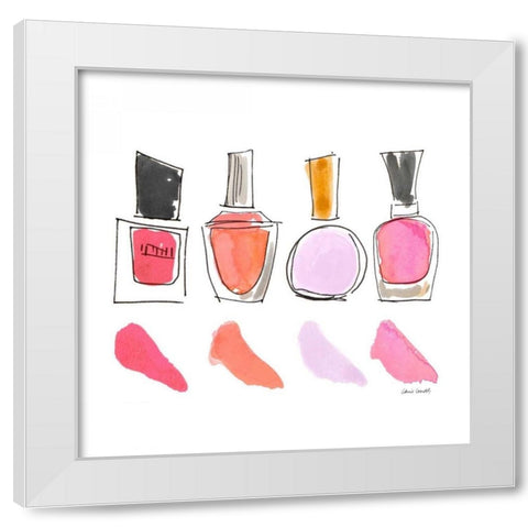 Beauty Products Square II White Modern Wood Framed Art Print by Loreth, Lanie