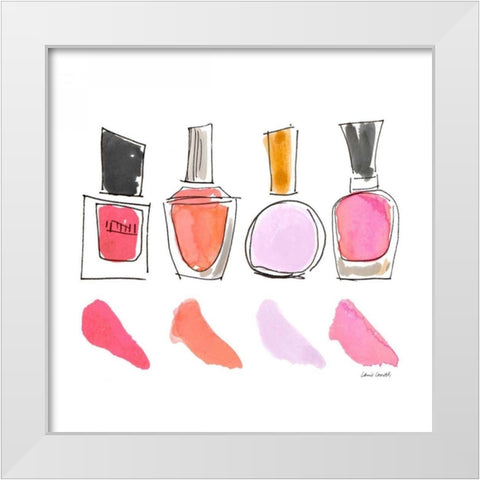 Beauty Products Square II White Modern Wood Framed Art Print by Loreth, Lanie
