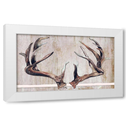 Trophy Antlers White Modern Wood Framed Art Print by Medley, Elizabeth