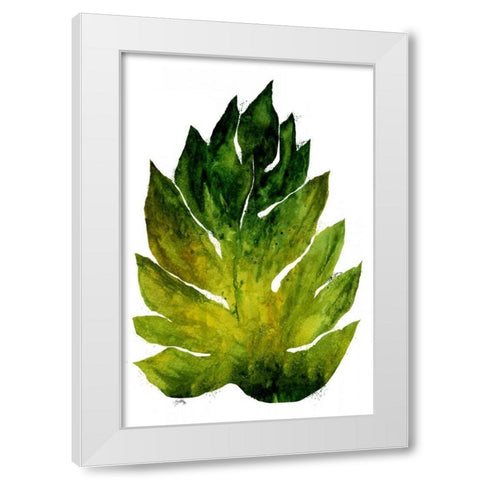 Green Leaves I White Modern Wood Framed Art Print by Medley, Elizabeth