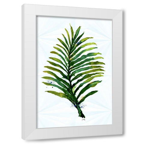 Green Leaf White Modern Wood Framed Art Print by Medley, Elizabeth