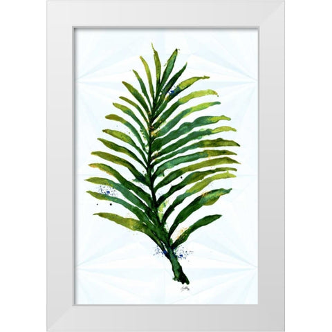 Green Leaf White Modern Wood Framed Art Print by Medley, Elizabeth