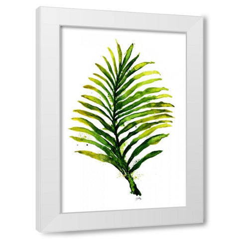 Green Leaves II White Modern Wood Framed Art Print by Medley, Elizabeth