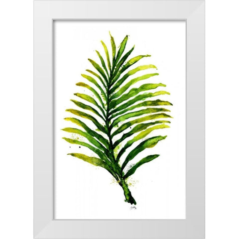 Green Leaves II White Modern Wood Framed Art Print by Medley, Elizabeth