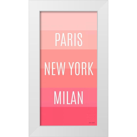 Pink Travel White Modern Wood Framed Art Print by Loreth, Lanie