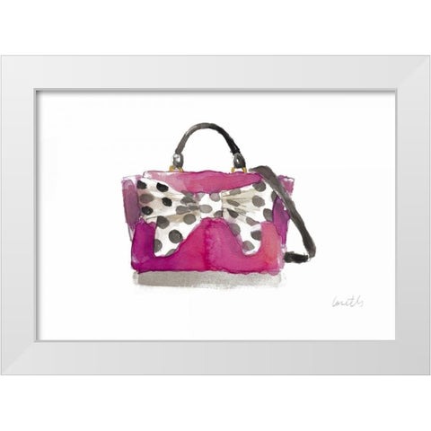 Watercolor Bow Satchel II White Modern Wood Framed Art Print by Loreth, Lanie