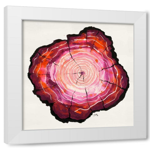 Colored Tree Trunk II White Modern Wood Framed Art Print by Medley, Elizabeth