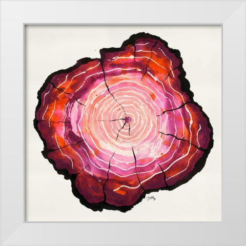 Colored Tree Trunk II White Modern Wood Framed Art Print by Medley, Elizabeth