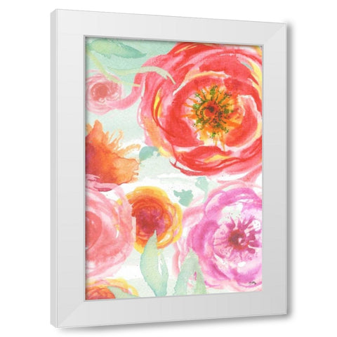 Colorful Roses I White Modern Wood Framed Art Print by Medley, Elizabeth