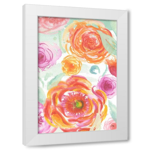 Colorful Roses II White Modern Wood Framed Art Print by Medley, Elizabeth