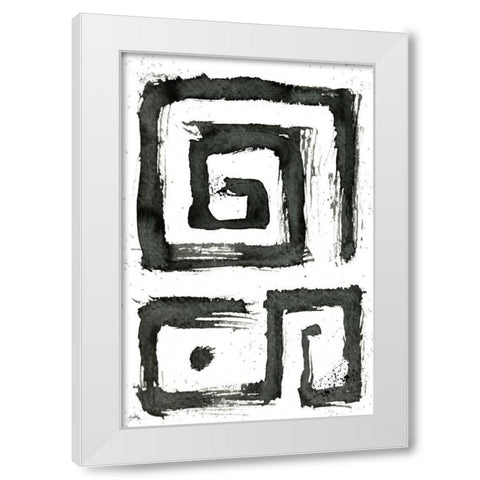 Tribal Swirls III White Modern Wood Framed Art Print by Medley, Elizabeth