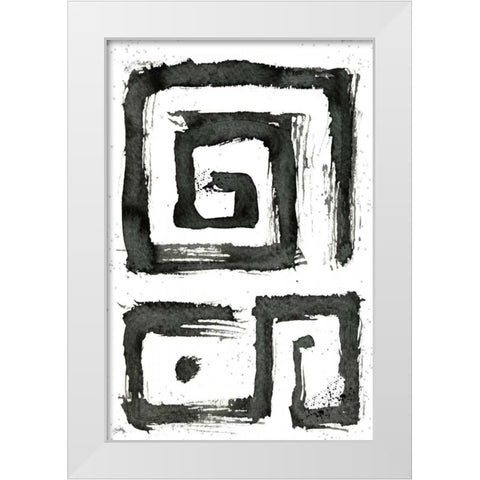 Tribal Swirls III White Modern Wood Framed Art Print by Medley, Elizabeth