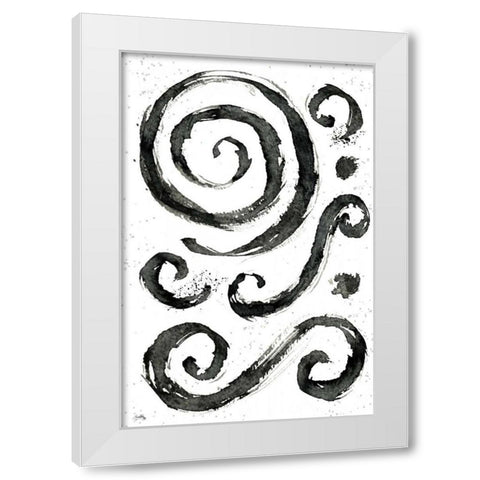 Tribal Swirls IV White Modern Wood Framed Art Print by Medley, Elizabeth