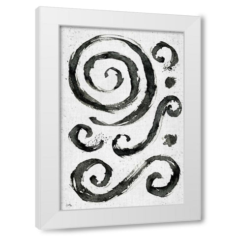 Tribal Swirls II White Modern Wood Framed Art Print by Medley, Elizabeth