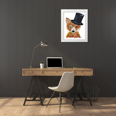 Proper Animals III White Modern Wood Framed Art Print by DeRice, Julie