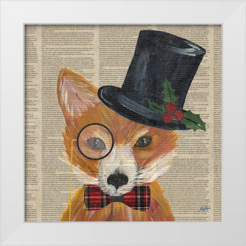 Holiday Animals III White Modern Wood Framed Art Print by DeRice, Julie