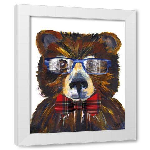 Beary Cool White Modern Wood Framed Art Print by DeRice, Julie